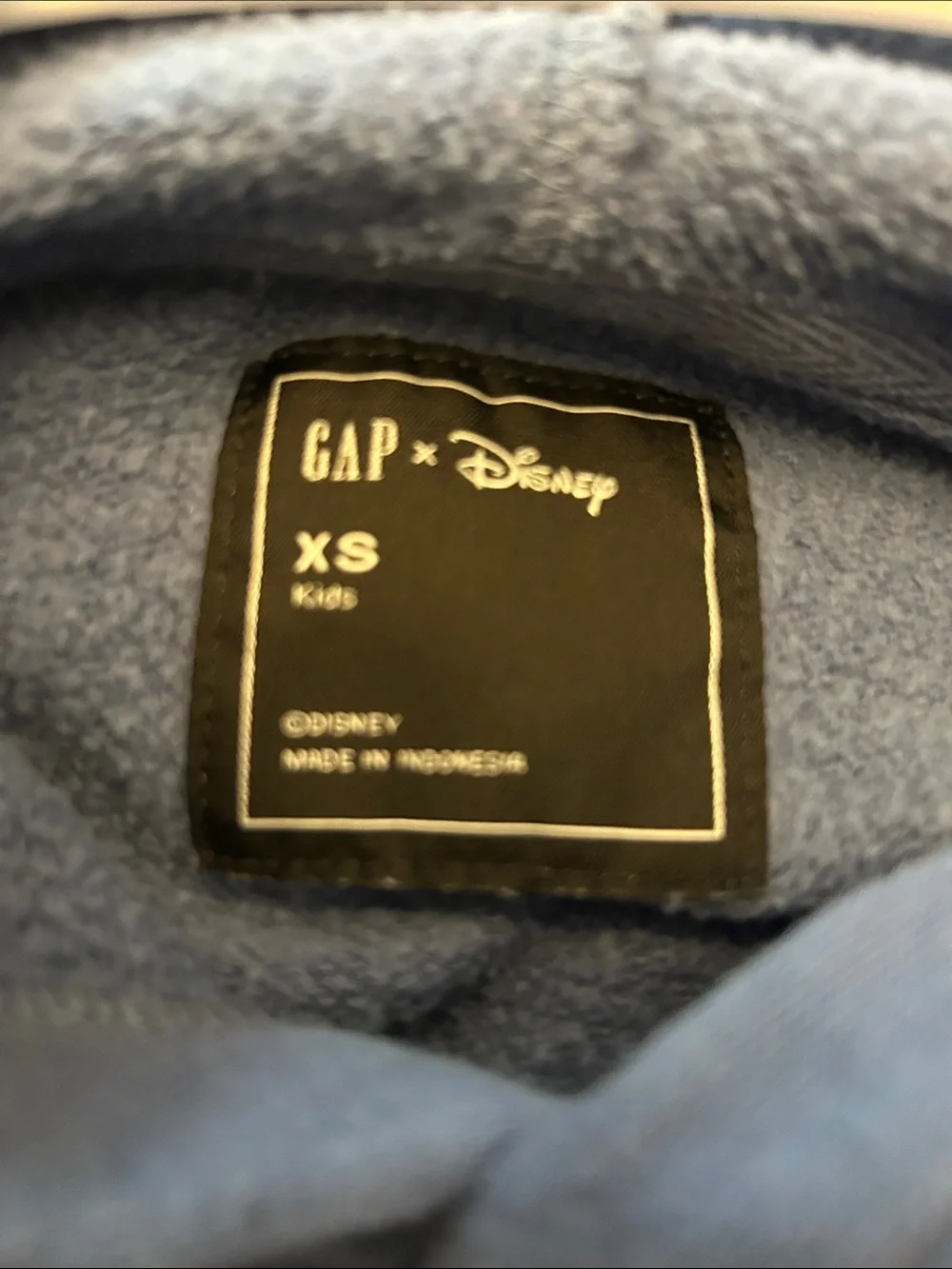 GAP Blue Hoodie with Mickey Mouse Graphic Size XS EUC